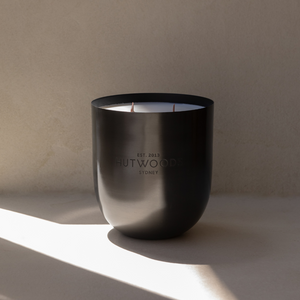 Vetiver, Leather & Cedarwood Matte Black Vessel | Extra Large | 200+ Hours Burn Time